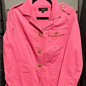 Talbots Pink Utility Jacket with Military-Inspired Details